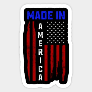 Made in America, American Flag, Patriot Sticker